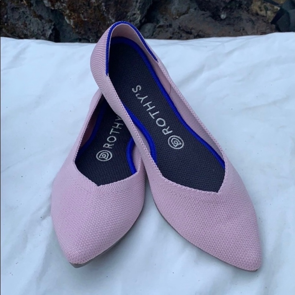 Rothy’s the point flats blush pedal pink size 8